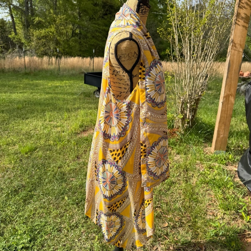 Freeway Cardigans Bohemian Mustard Patterned Size Medium - Picture 2 of 6